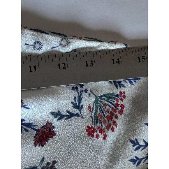 Mudd Womens Floral Quarter‎ 3/4 Sleeve Dress Tie V-Neck White Size Small - Picture 6 of 10